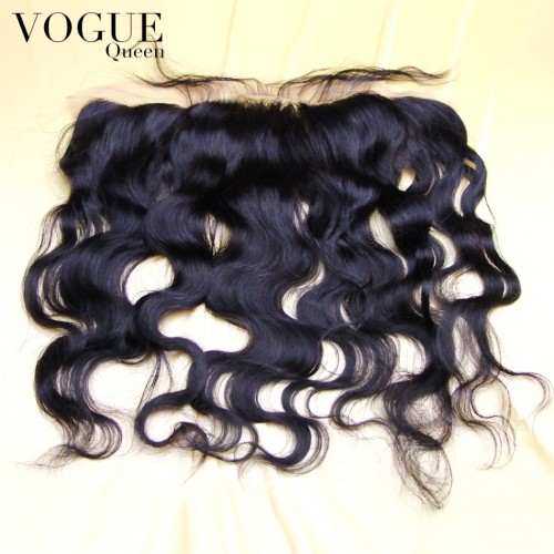 Virgin Peruvian Hair Lace Frontal Closure 13x4 Body Wave,Bleached Knots